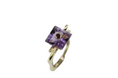 MAIKO NAGAYAMA Amethyst and Ruby 9K British Yellow Gold Cocktail Ring