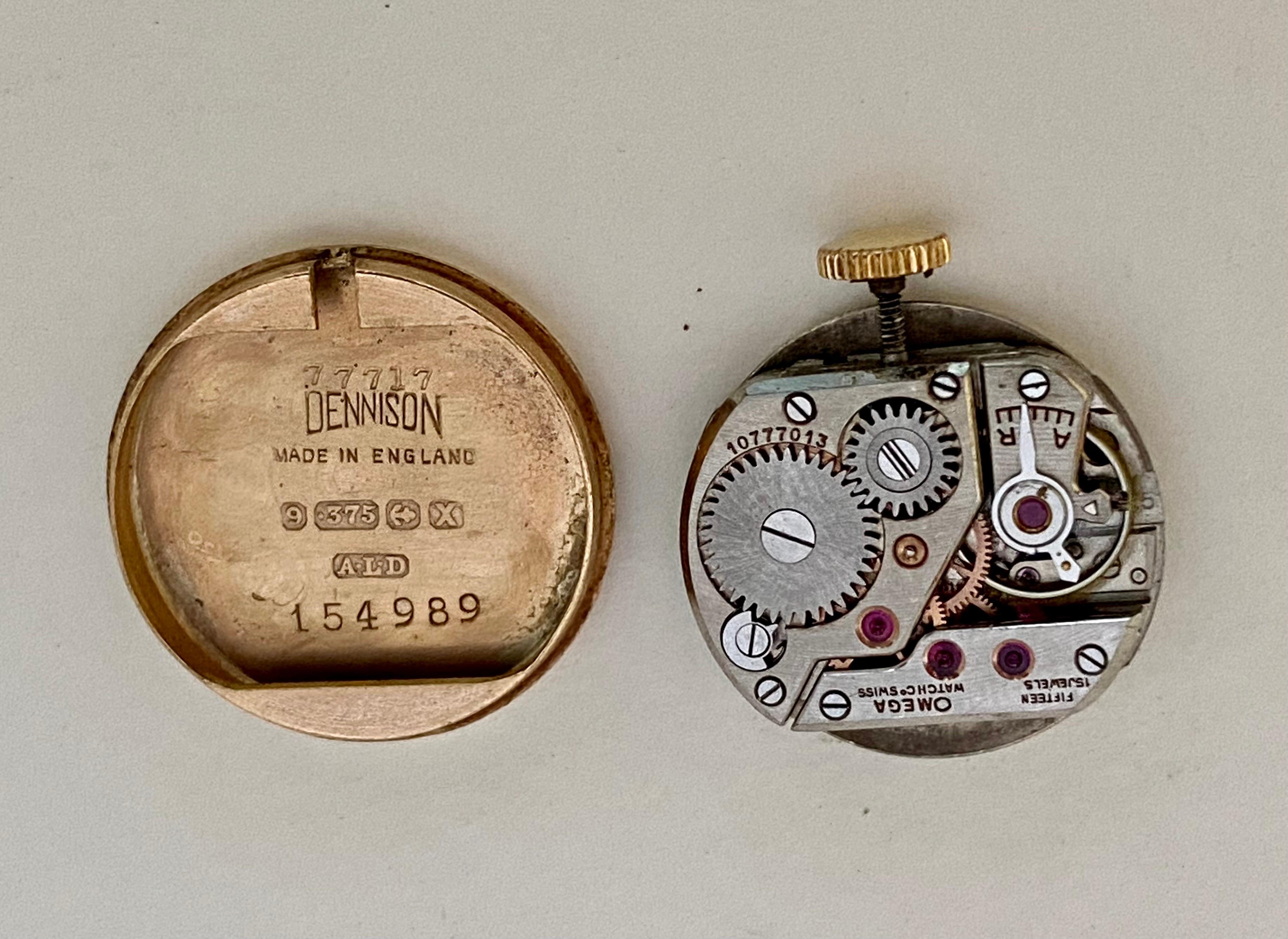 9 Karat Gold 1940's Ladies Omega Mechanical Watch For Sale 8
