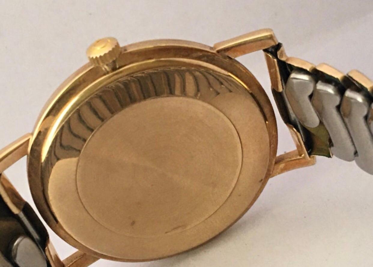 9 Karat Gold and Rolled Gold Bracelet 1960s Omega Mechanical Watch For Sale 6