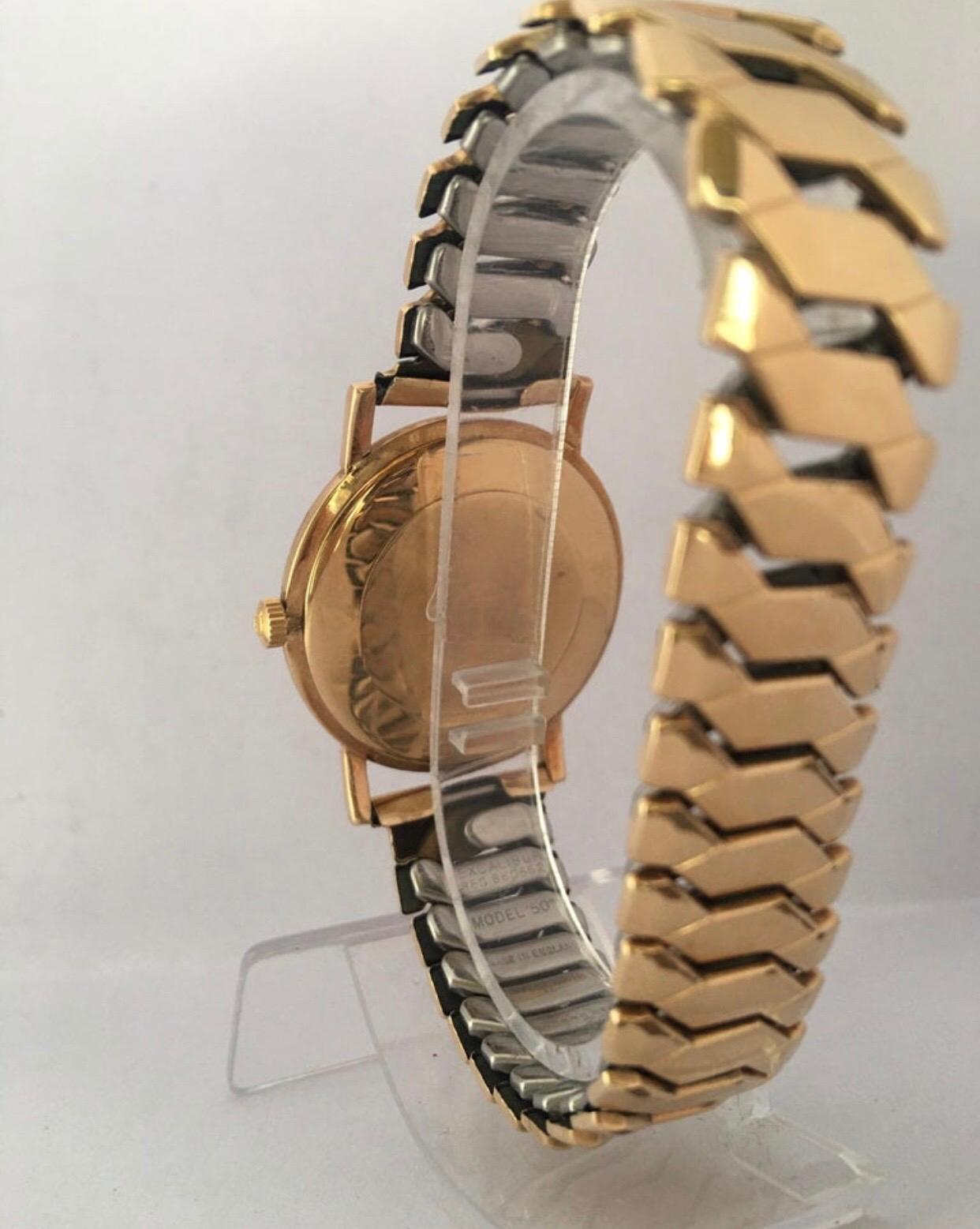 9 Karat Gold and Rolled Gold Bracelet 1960s Omega Mechanical Watch In Good Condition For Sale In Carlisle, GB