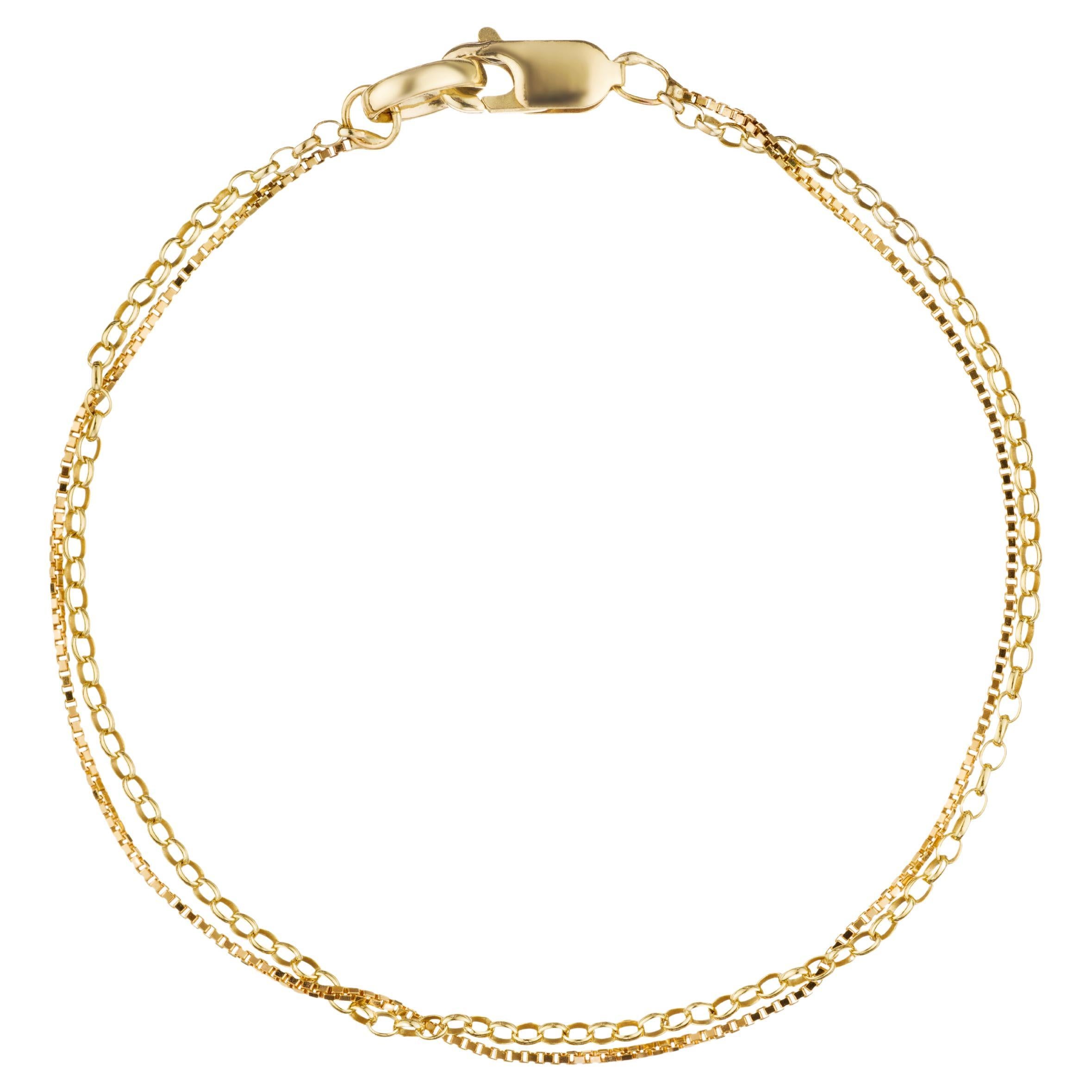 9 Karat Gold Duo Venetian Chain Bracelet