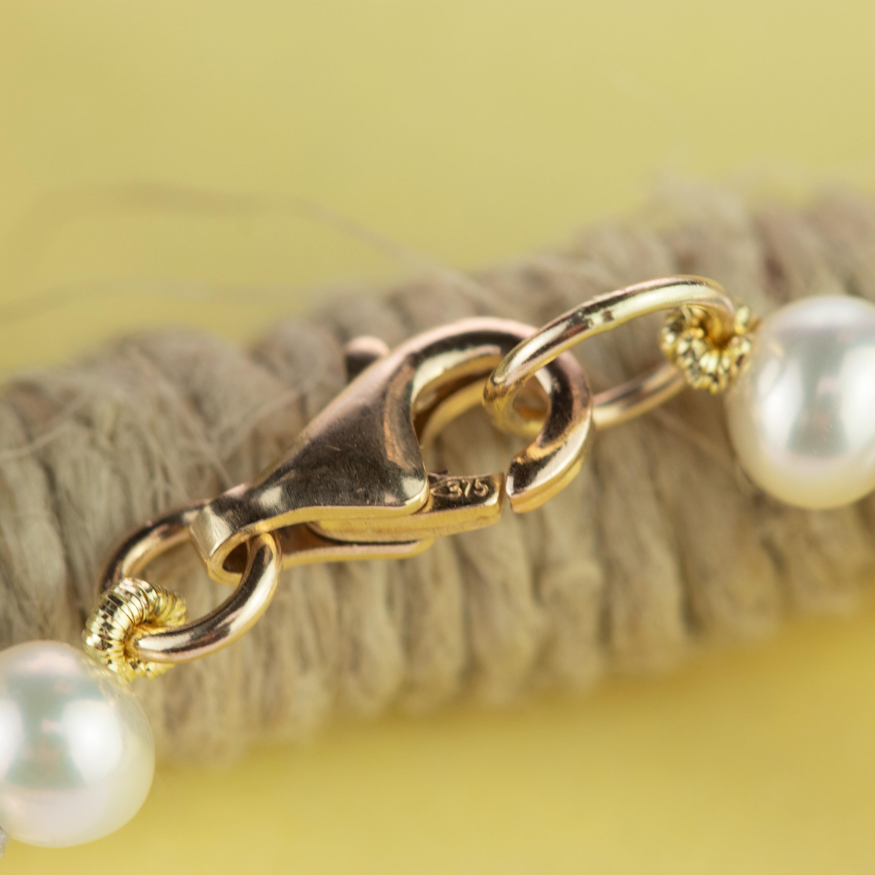 9 Karat Gold Freshwater Pearls Baltic Amber Rondelle Turquoise Beaded Bracelet For Sale 3