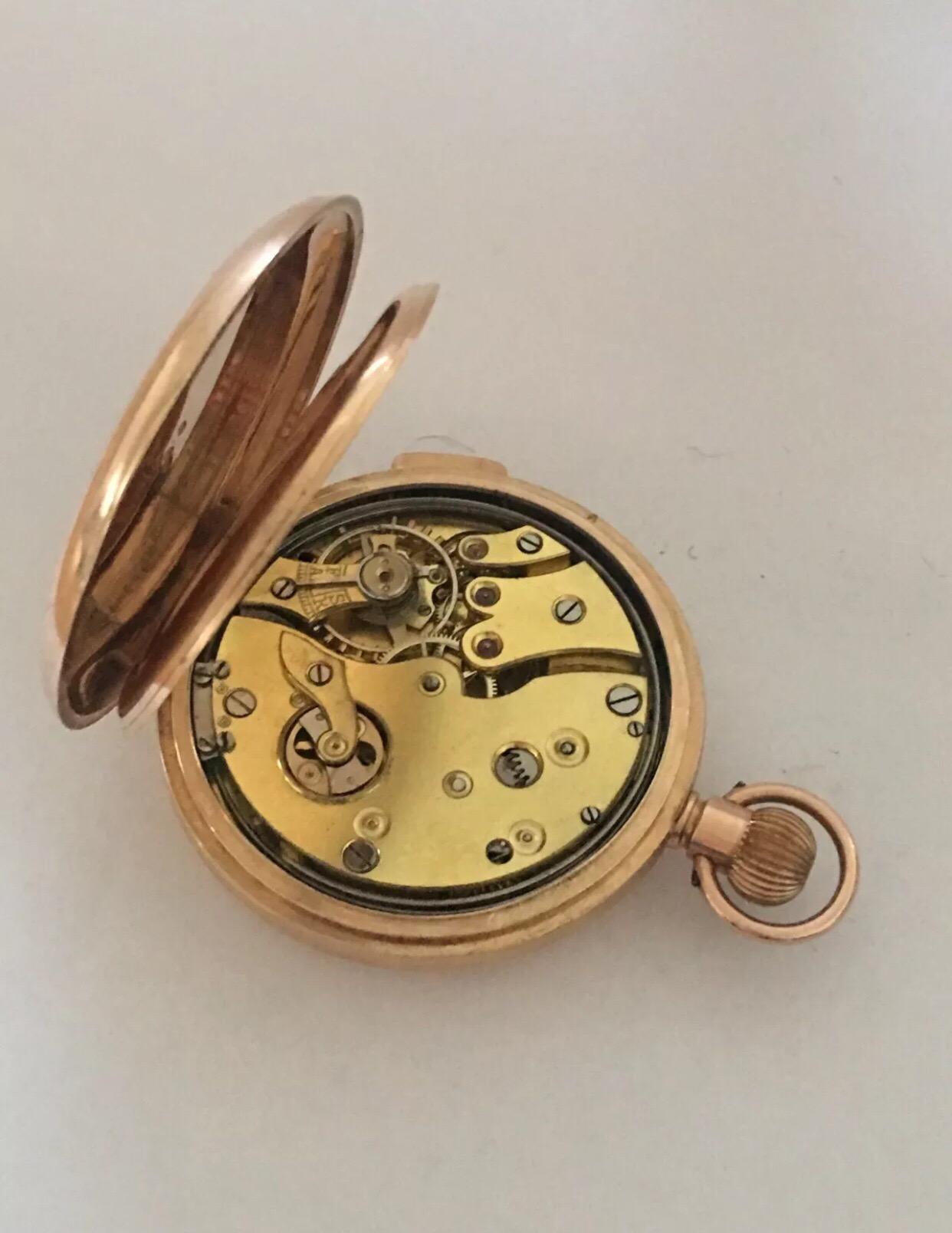 9 Karat Gold Full Hunter Quarter Repeater Taschenuhr Signiert mit Vigilant für Damen oder Herren im Angebot