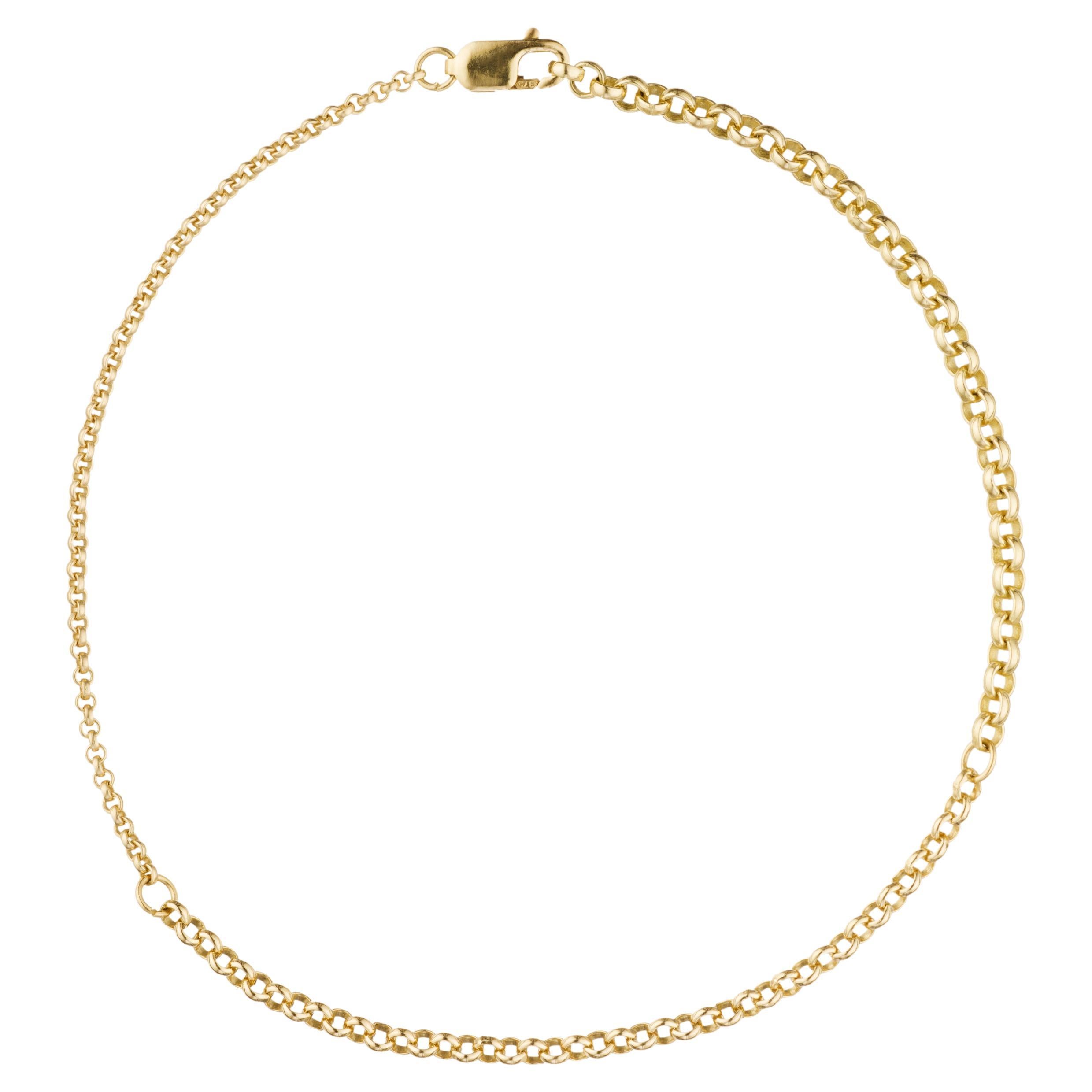 9 karat gold graduated belcher chain bracelet For Sale