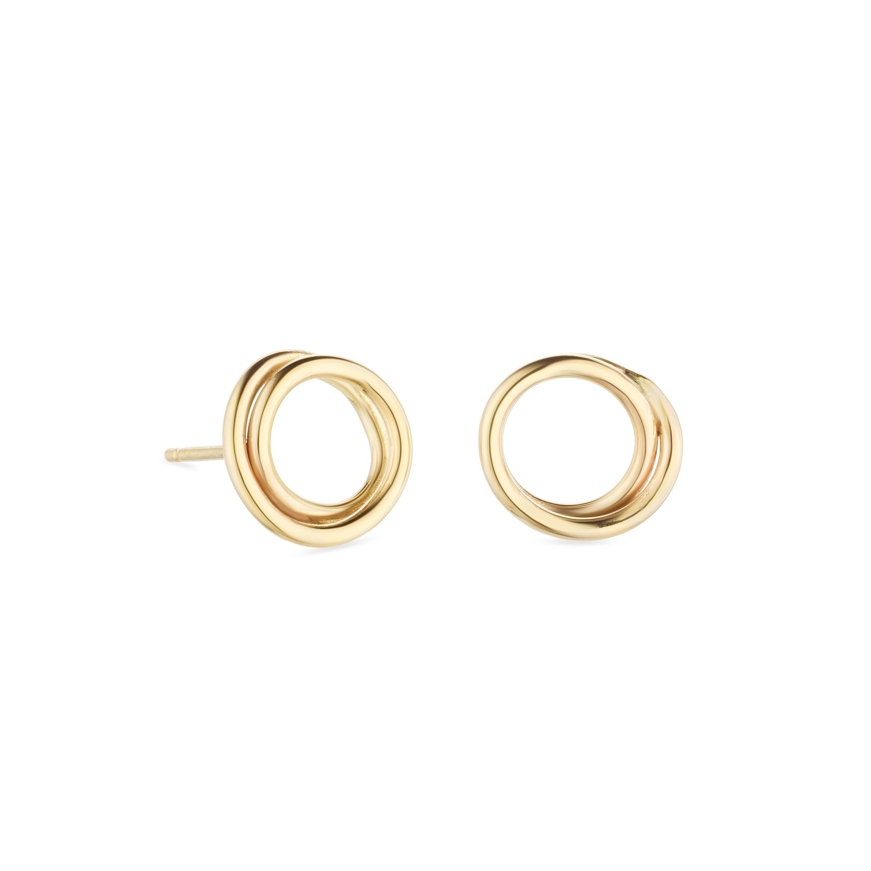 Contemporary 9 karat gold mini everlasting stud earrings For Sale