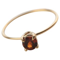 9 Karat Gold Orange Tourmaline Band Handmade Cocktail Chic Modern Ring