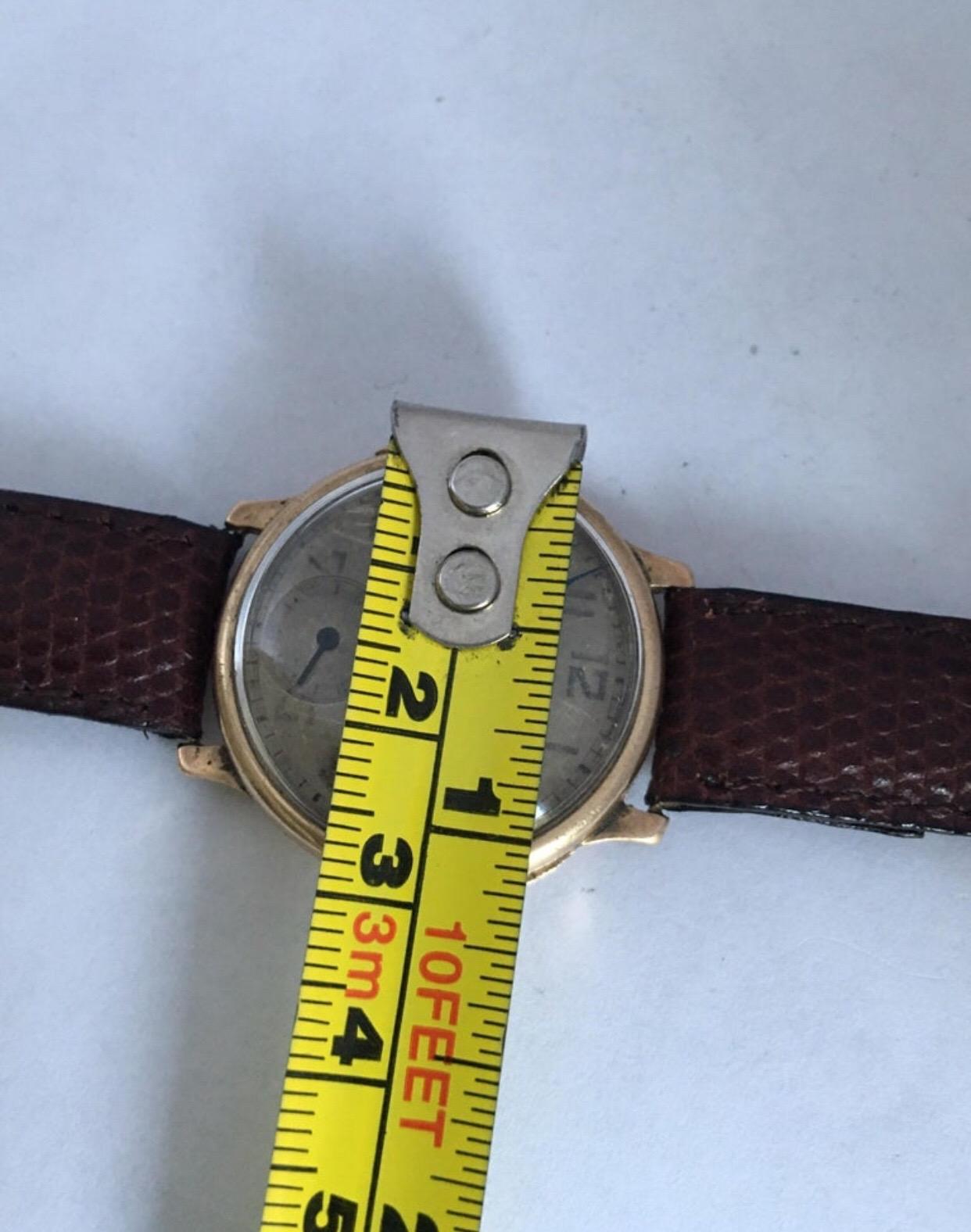 9 Karat Gold Vintage 1930s J. W. Benson London Mechanical Watch For Sale 5
