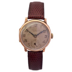 9 Karat Gold Vintage 1930s J. W. Benson London Mechanical Watch