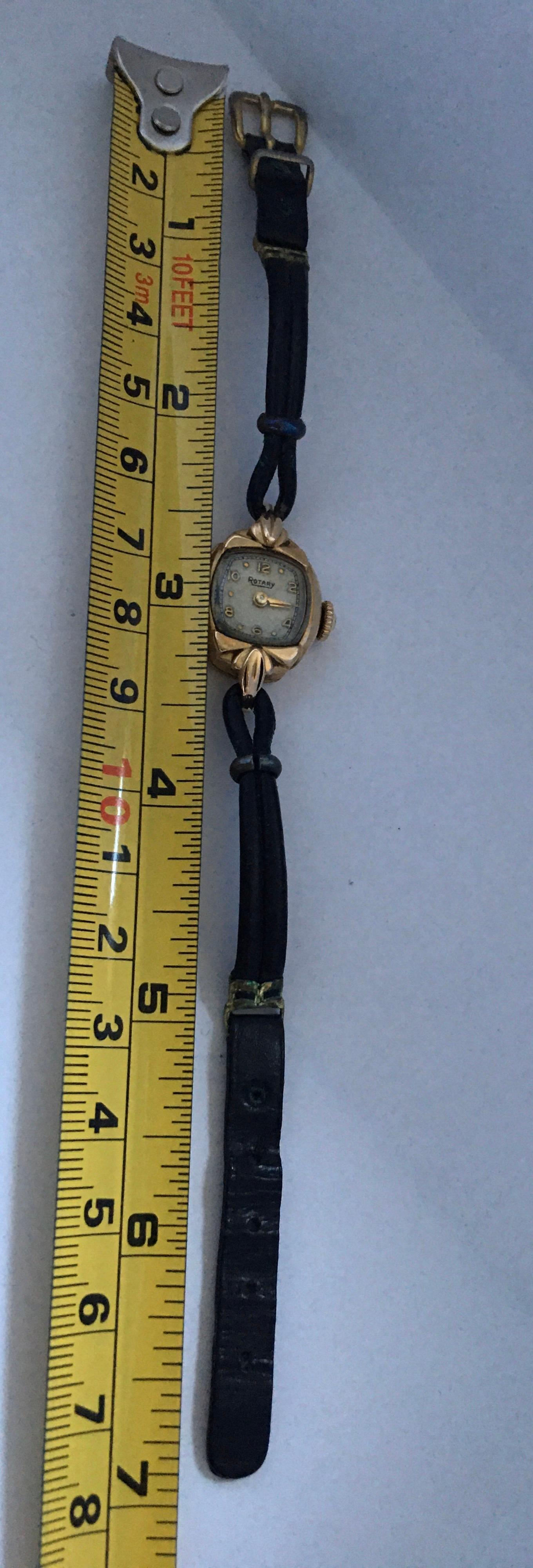 9 Karat Gold Vintage 1940s Rotary Ladies Cocktail Watch For Sale 3