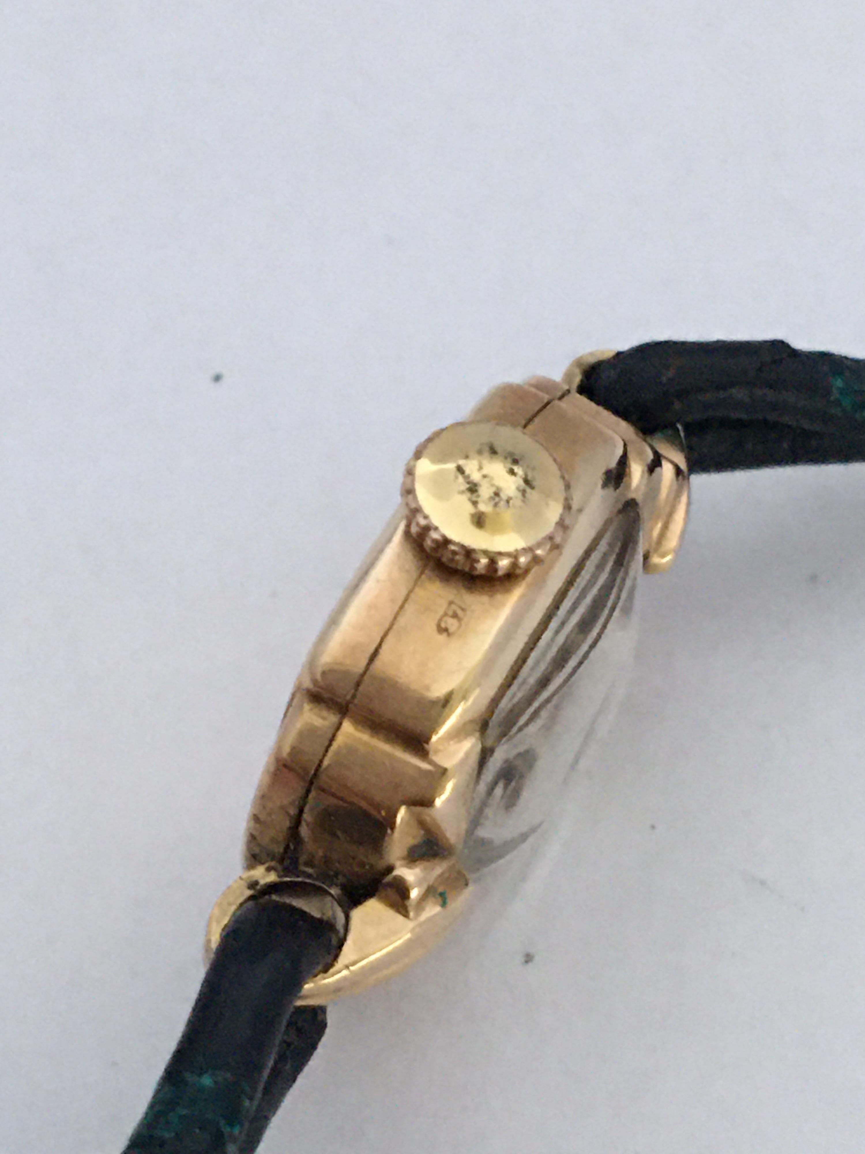 9 Karat Gold Vintage 1940s Rotary Ladies Cocktail Watch In Good Condition For Sale In Carlisle, GB