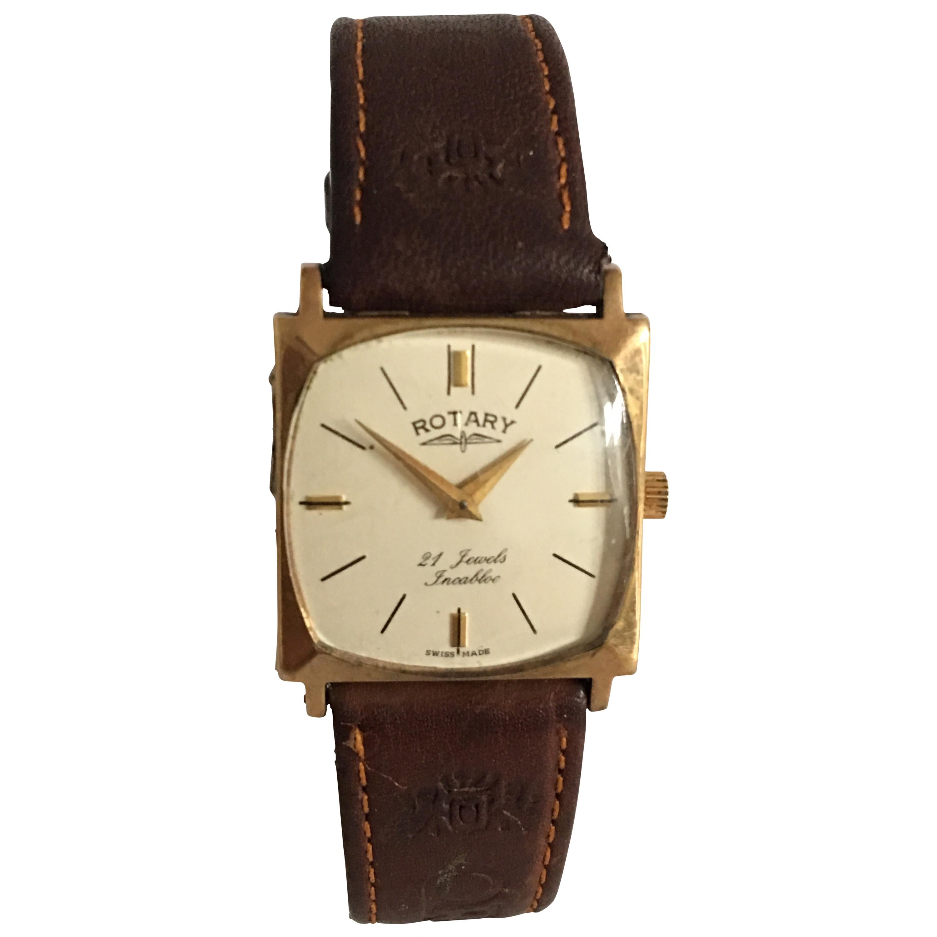 9 Karat Gold Vintage 1970s Rotary Watch