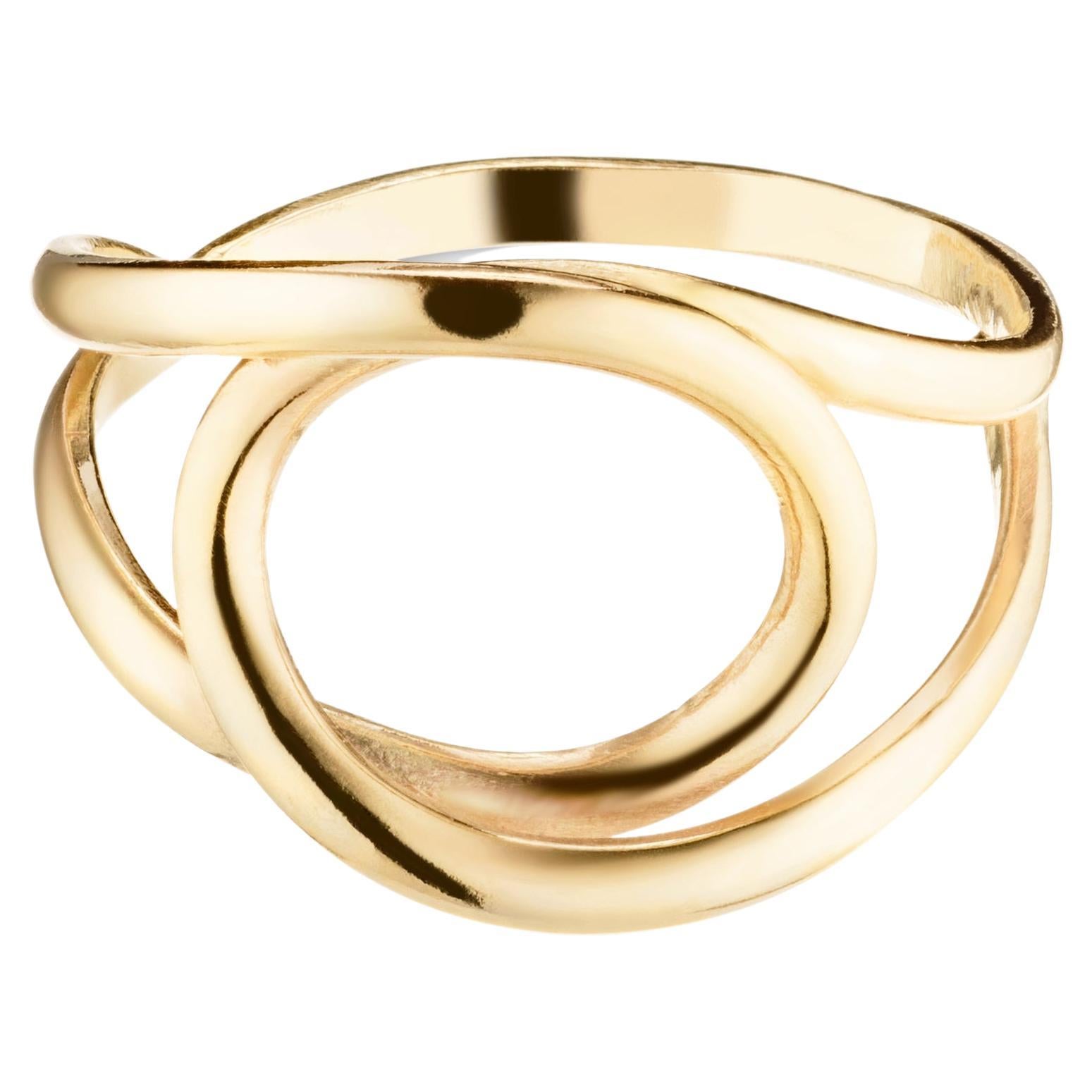 For Sale:  9 Karat Gold Weave Sculptural Statement Ring 5
