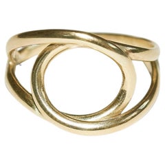 9 Karat Gold Weave Sculptural Statement Ring