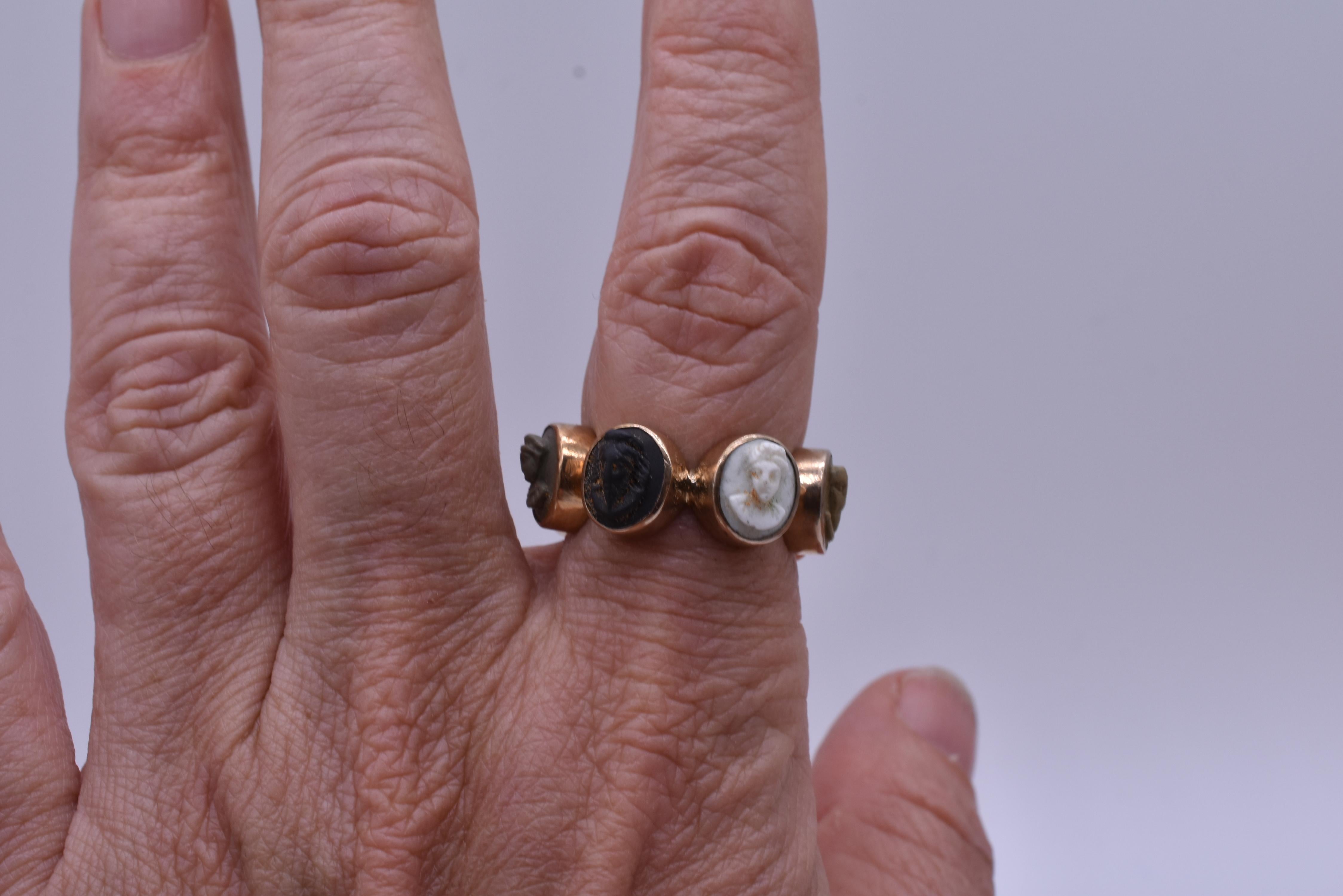 Anello cammeo in lava a 9 carati in vendita 8