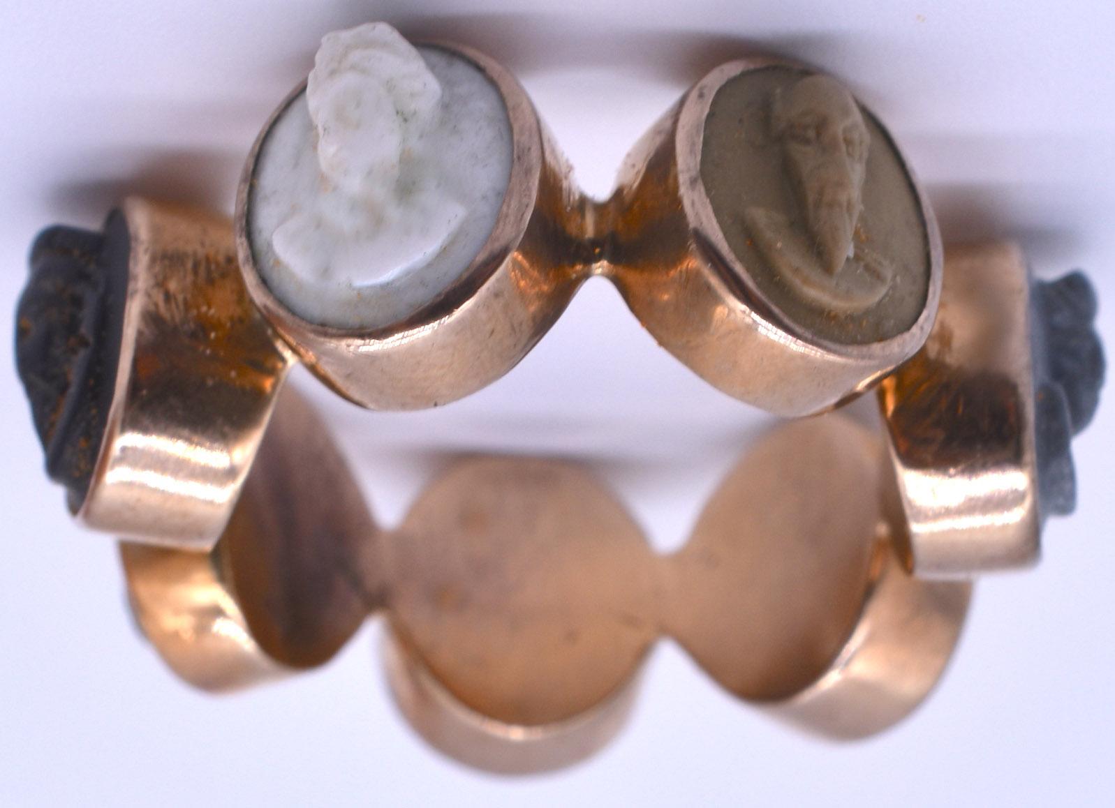 Anello cammeo in lava a 9 carati in vendita 3