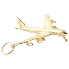9 Karat New York Bermuda Airplane Charm