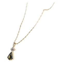 9 Karat Recycled Yellow Gold Parti-Sapphire Diamond Necklace