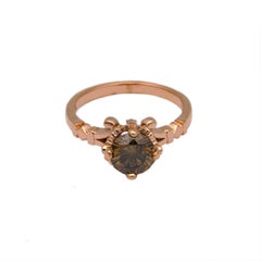 William Llewellyn Griffiths Rose Gold and Cognac Diamond Engagement Ring