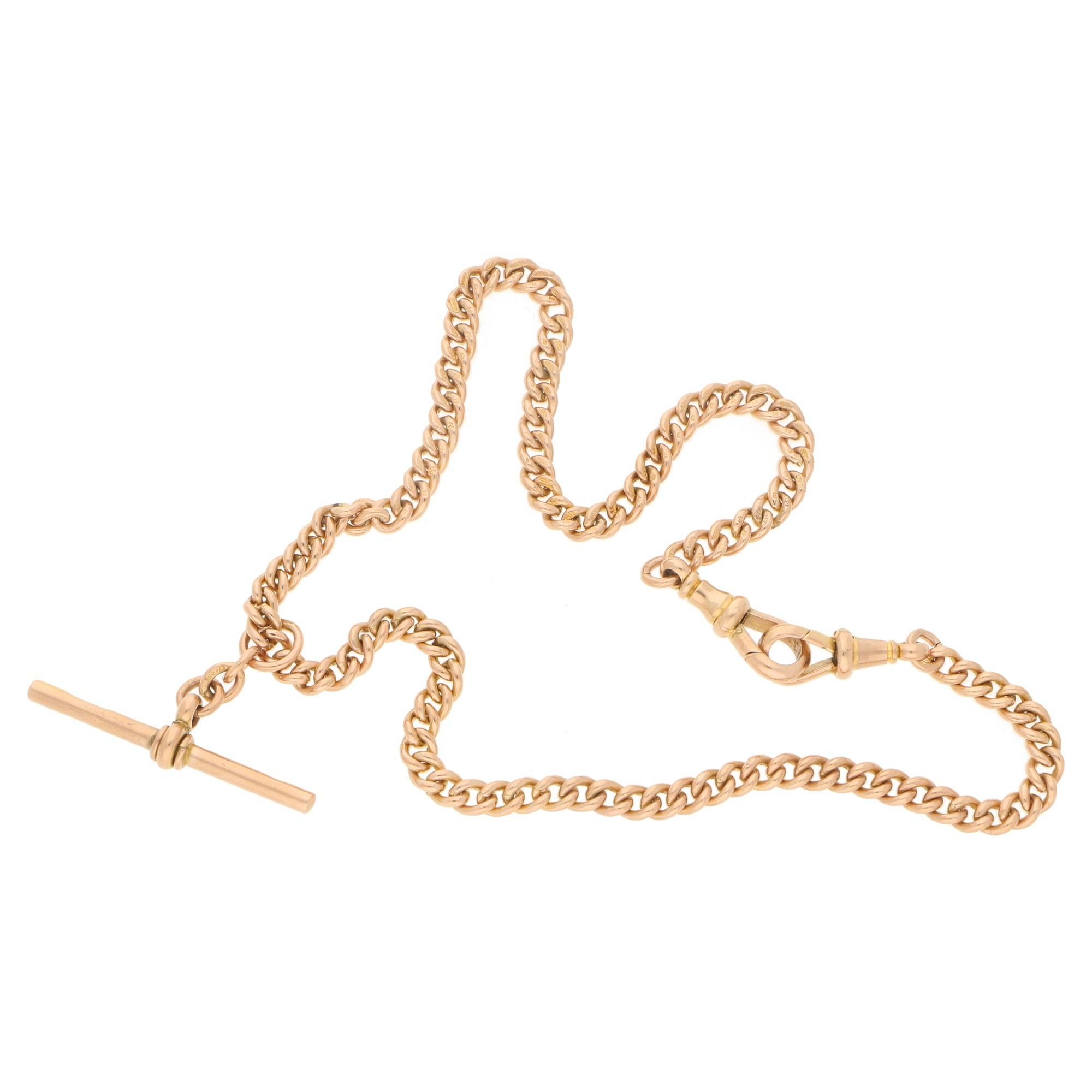 Victorian 9 Carat Gold Pocket Watch Rollerball Double Albert Chain and