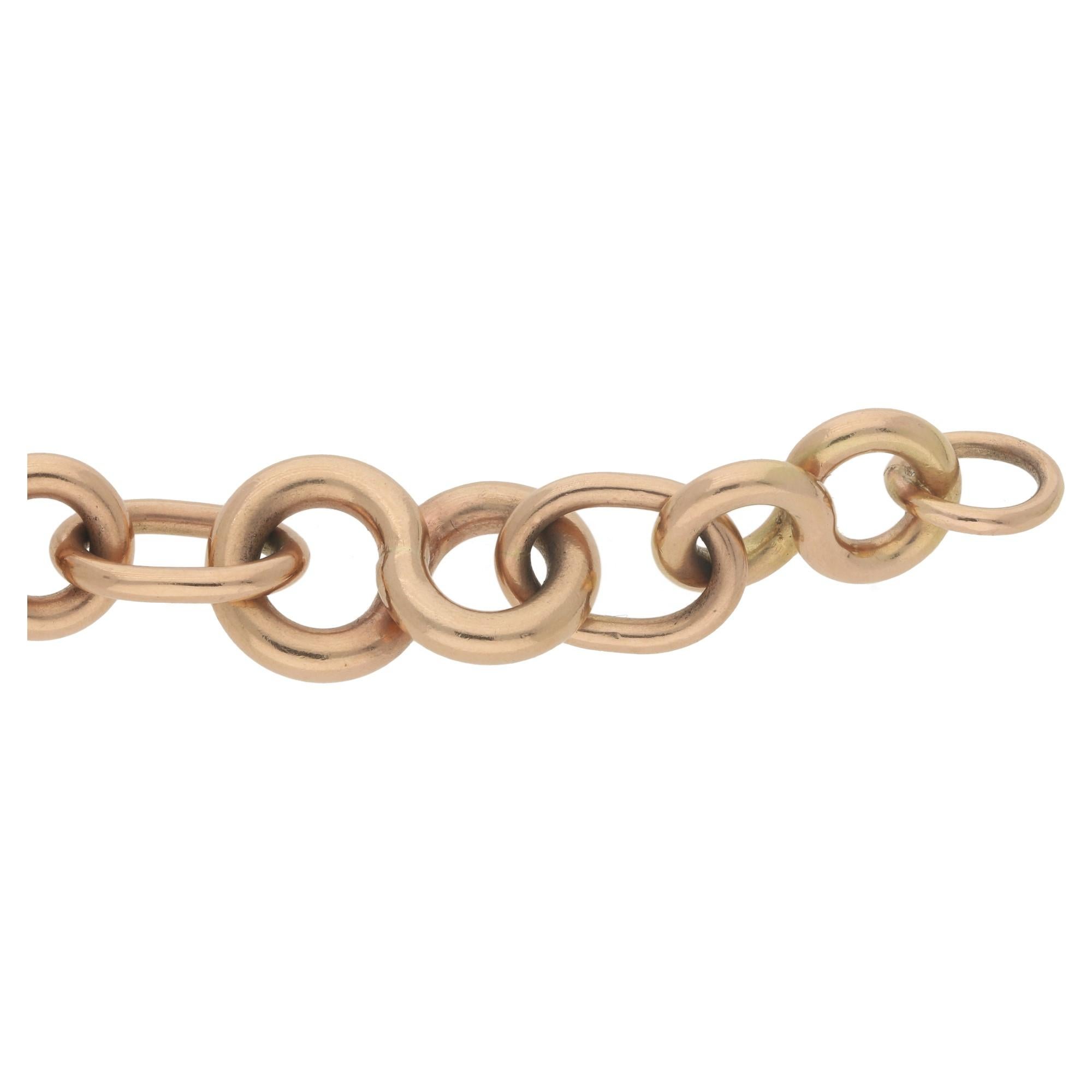 Women's or Men's 9 Karat Rose Gold Bracelet