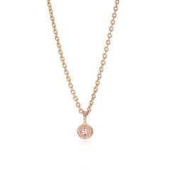 9 Karat Rose Gold Diamond Pendant Necklace 