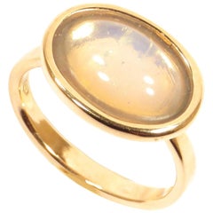 9 Karat Rose Gold Moonstone Ring Handcrafted in Italy by Botta Gioielli