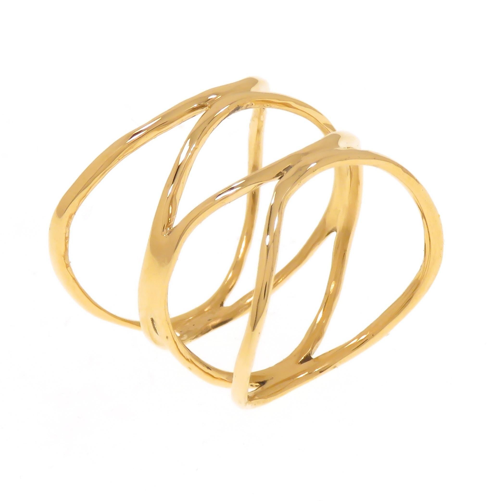 Modern 9 Karat Rose Gold Ring Handcrafted in Italy