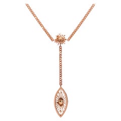 9 Karat Rose Gold Soleil Marquise Chain Necklace Natalie Barney