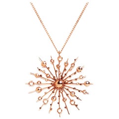 9 Karat Rose Gold Soleil Pendant Chain Necklace Natalie Barney