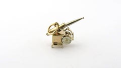 9 Karat Two-Tone Gold Moving Cannon Charm