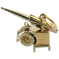 9 Karat Two-Tone Gold Moving Cannon Charm