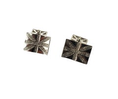 9 Karat White Gold and Diamond British Flag Cufflinks