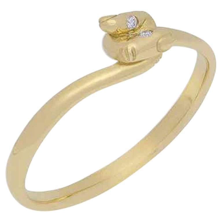 9 Karat Yellow Gold and Diamond Pinky Promise Ring