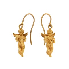 9 karat Yellow Gold Angel Drop Earrings 9 karat Yellow Gold Angel Drop Earrings