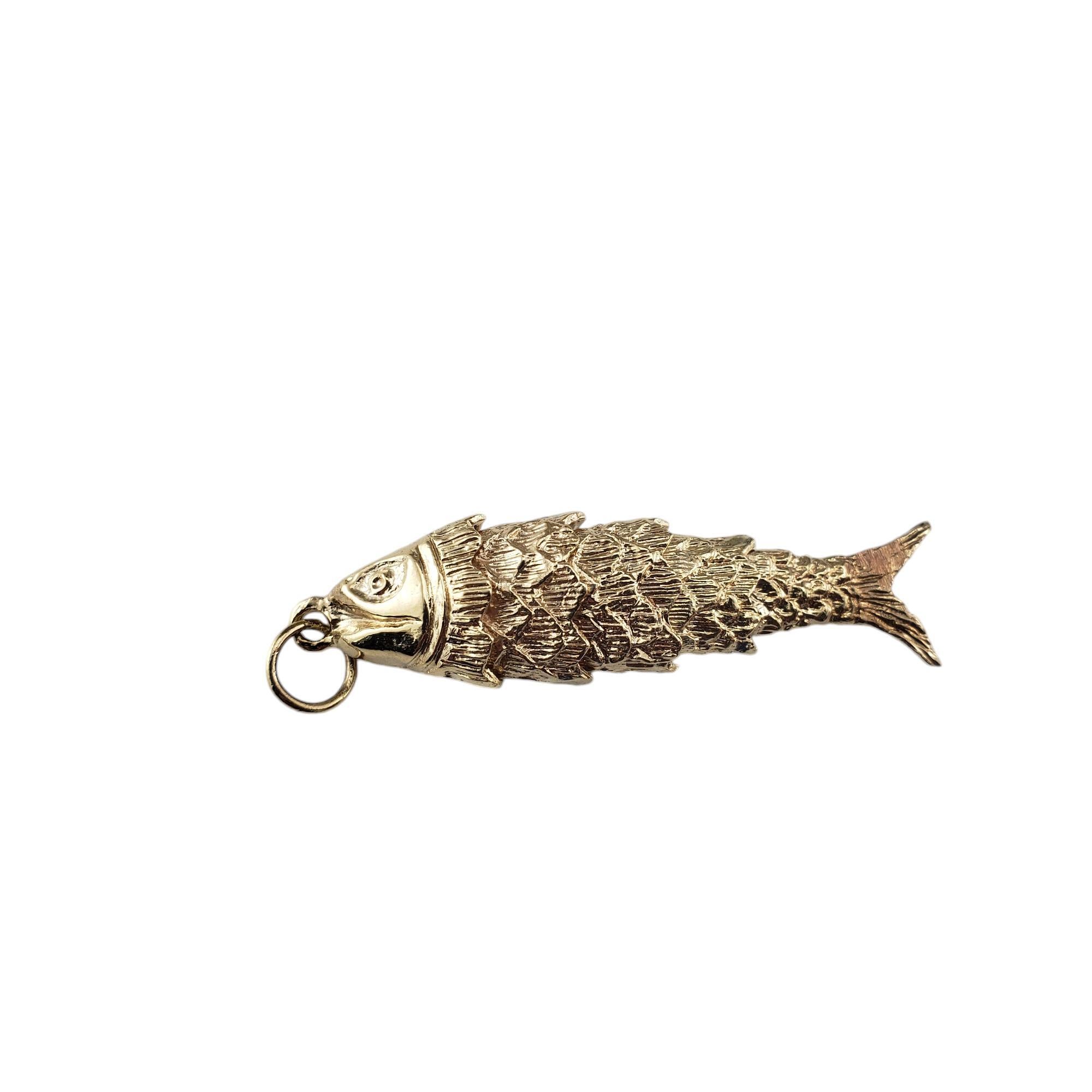 Women's or Men's 9 Karat Yellow Gold Articulated Fish Charm #18833