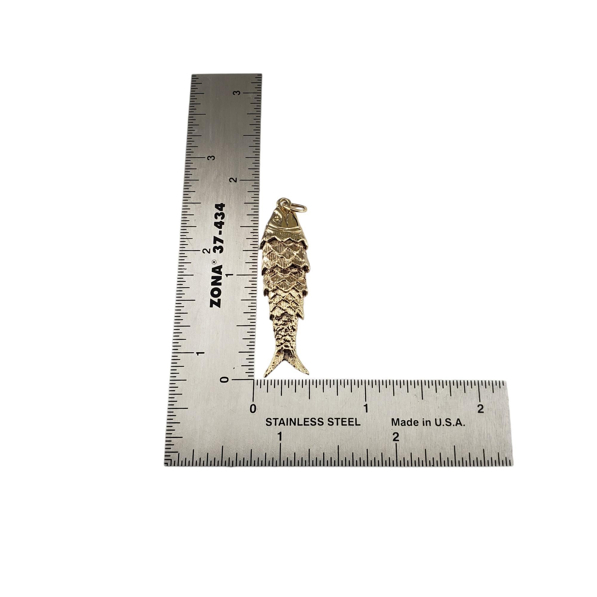 9 Karat Yellow Gold Articulated Fish Charm #18833 2