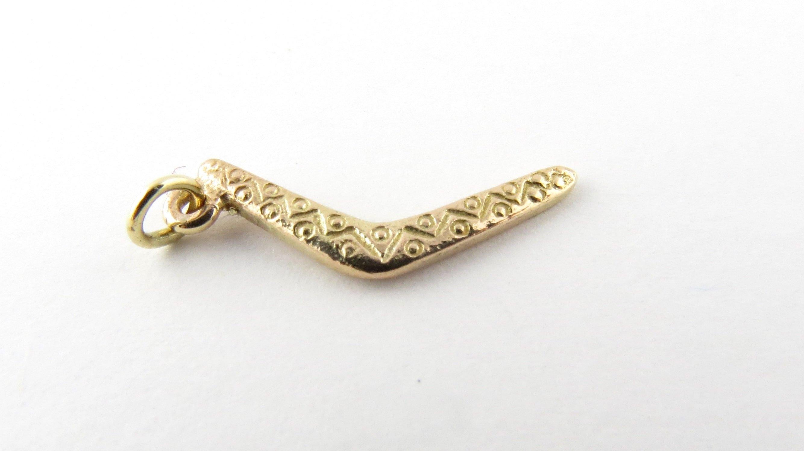 Vintage 9 Karat Yellow Gold Boomerang Charm- 
Hello from 