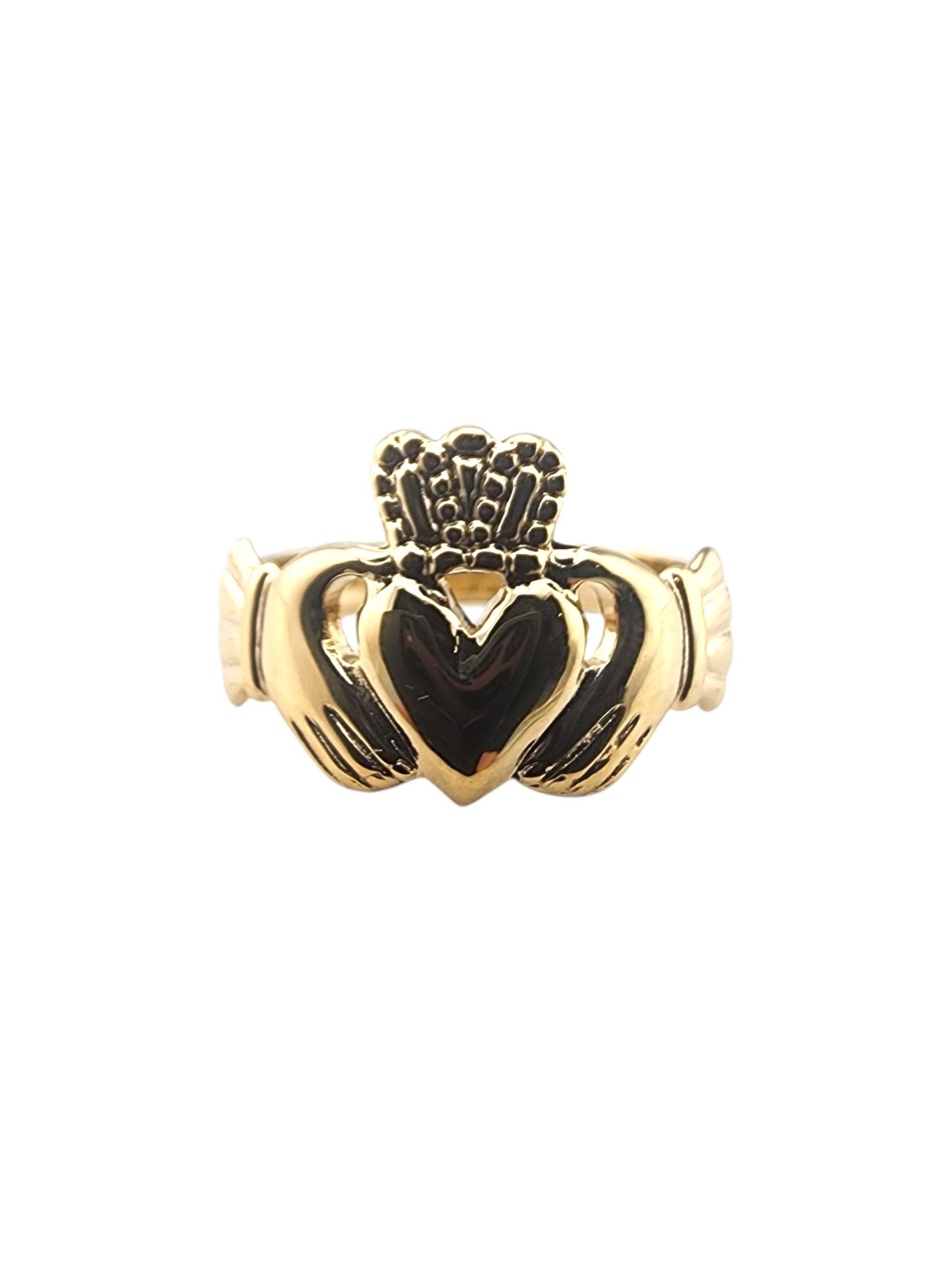Bague Claddagh en or jaune 9 carats Taille 8.5 #23383