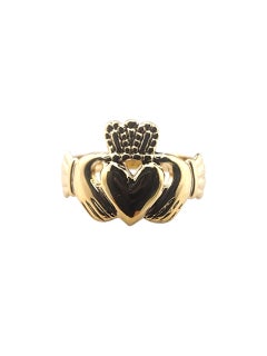 9 Karat Yellow Gold Claddagh Ring Size 8.5 #23383