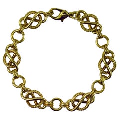 9 Karat Yellow Gold Fancy Link Bracelet