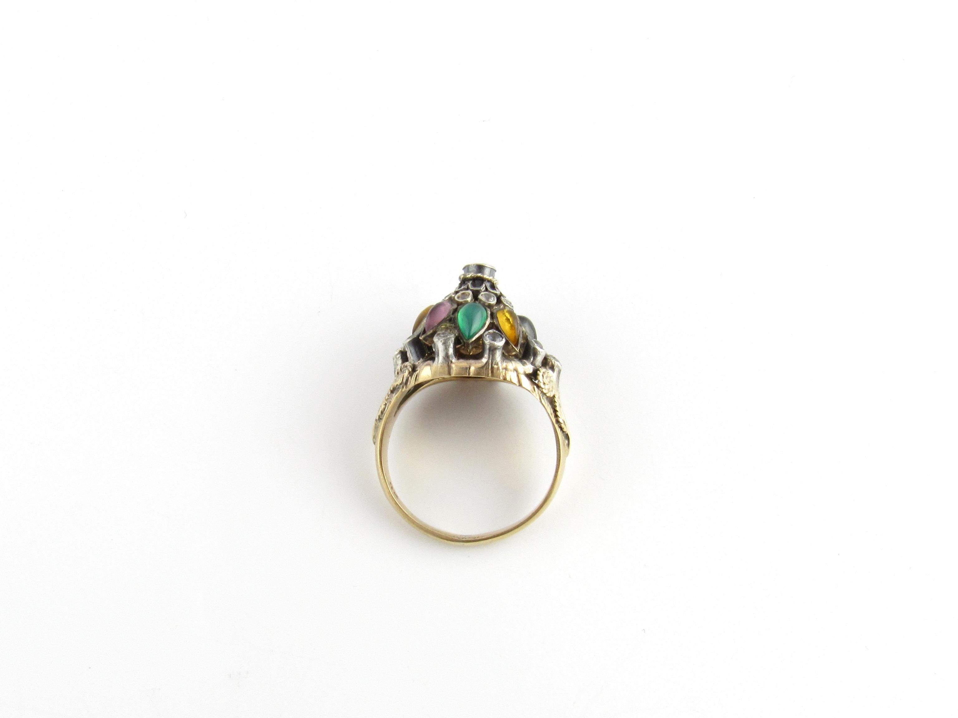9 Karat Yellow Gold Gemstone Harem Ring 1