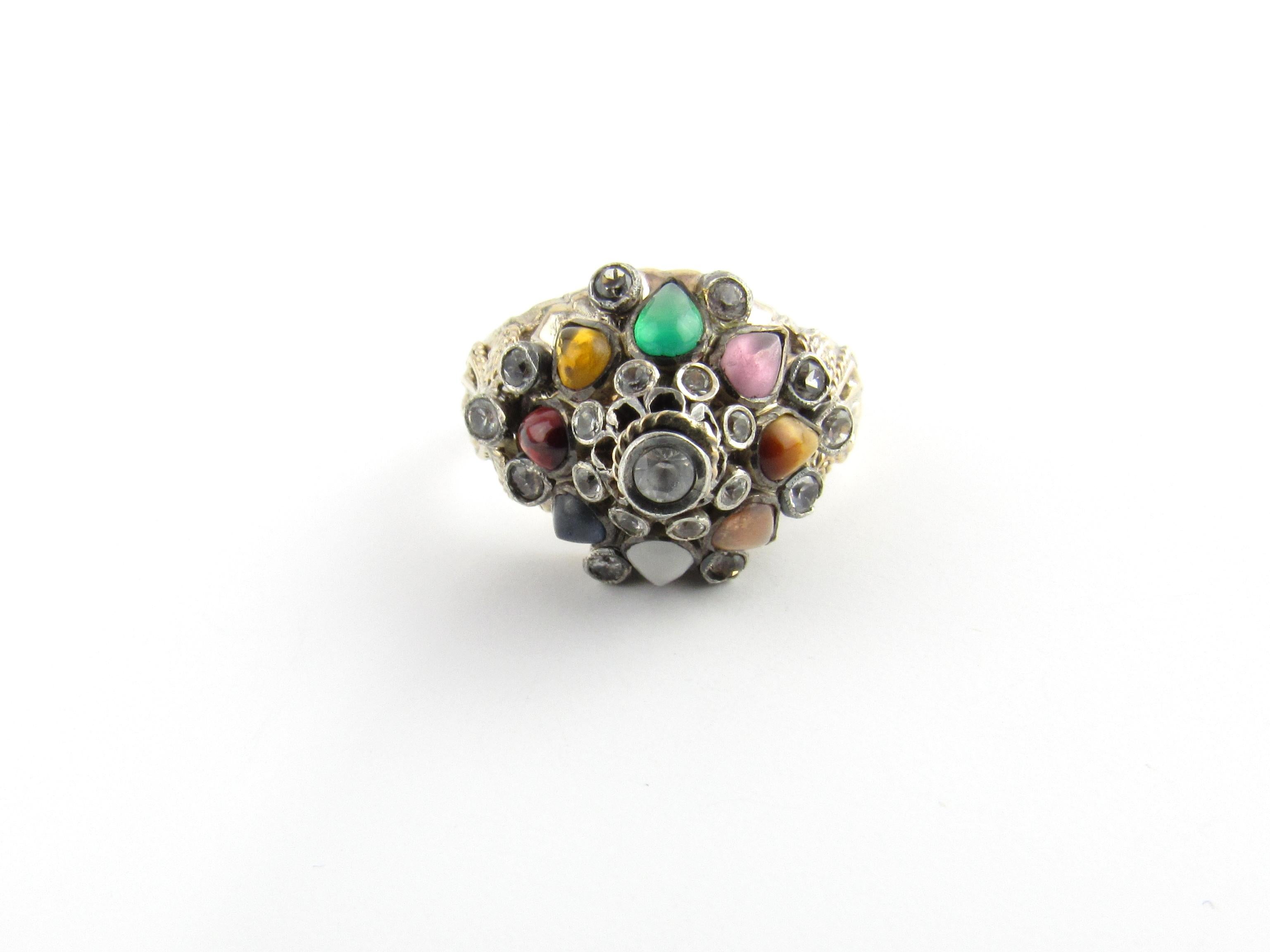 9 Karat Yellow Gold Gemstone Harem Ring 2