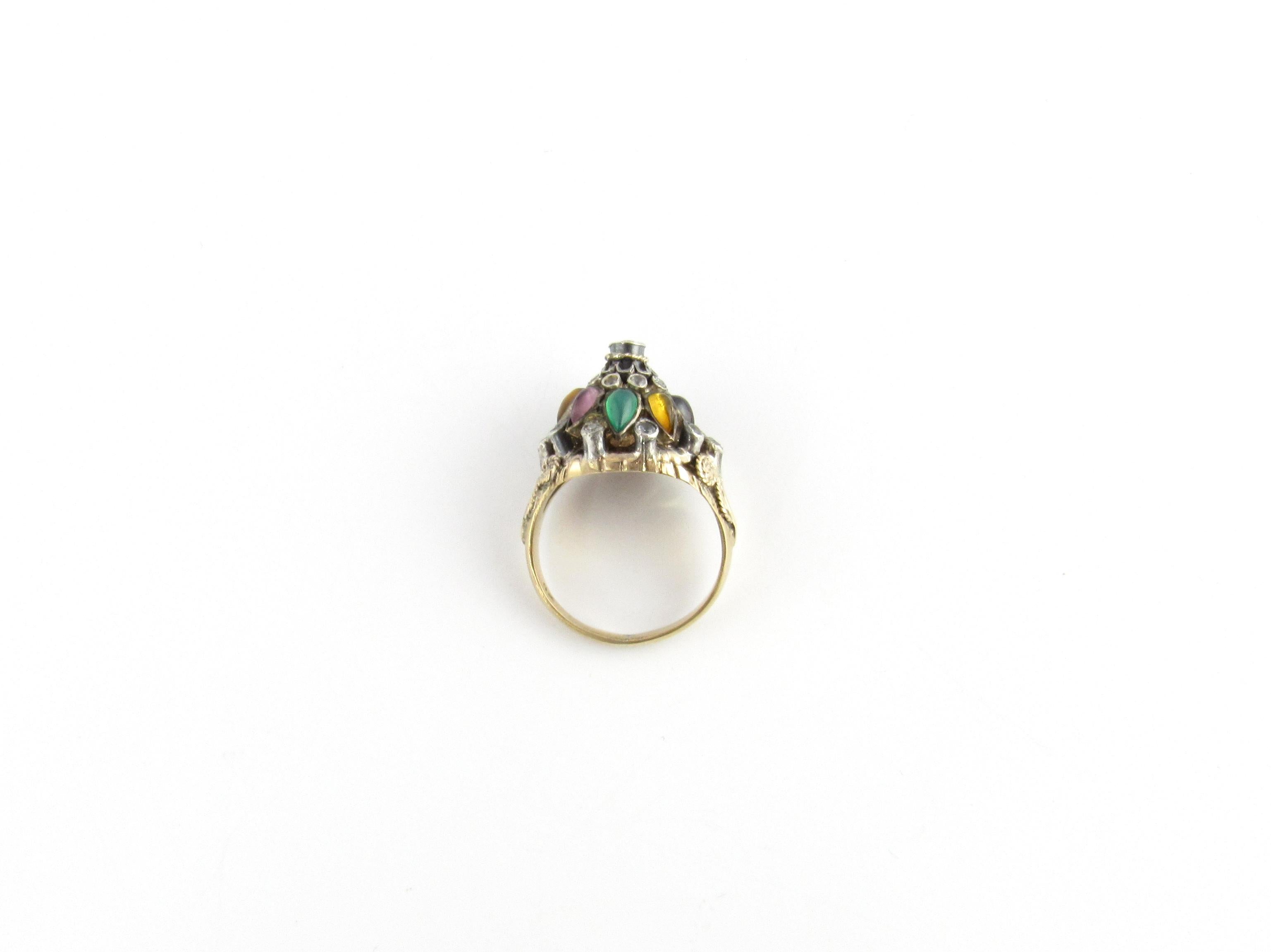 9 Karat Yellow Gold Gemstone Harem Ring 3