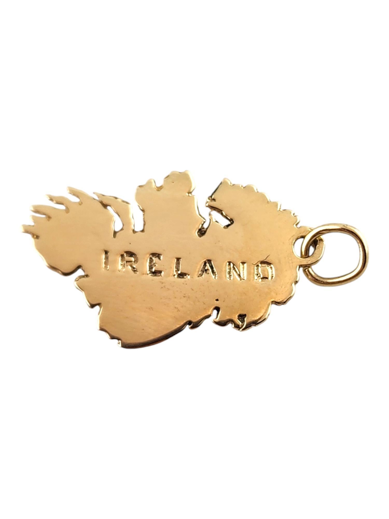 9 Karat Yellow Gold Ireland Charm

This beautiful 9K yellow gold Ireland charm would look gorgeous paired with a matching chain!

Size: 24.9mm X 15.08mm X 0.64mm
Length w/ bail: 29.15mm

Weight: 0.94 dwt/ 1.45 g

Hallmark: JB .375

Very good