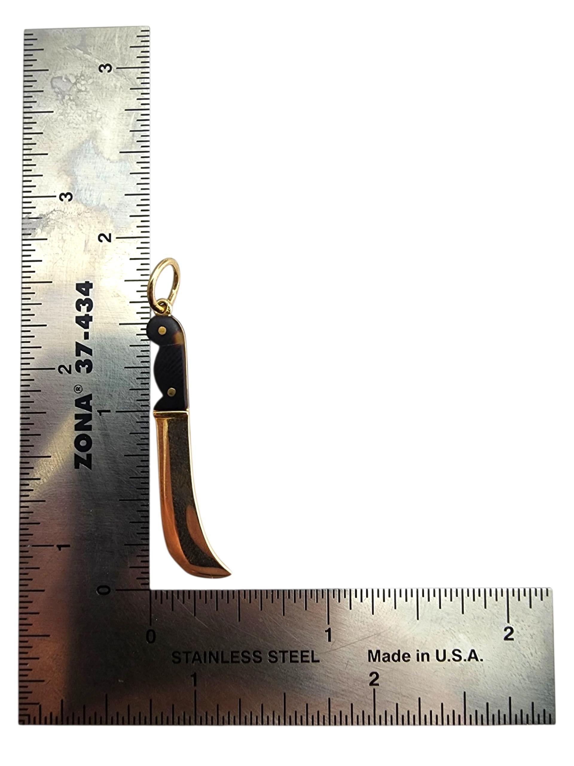 Charm con spada Machete in oro giallo 9 carati 