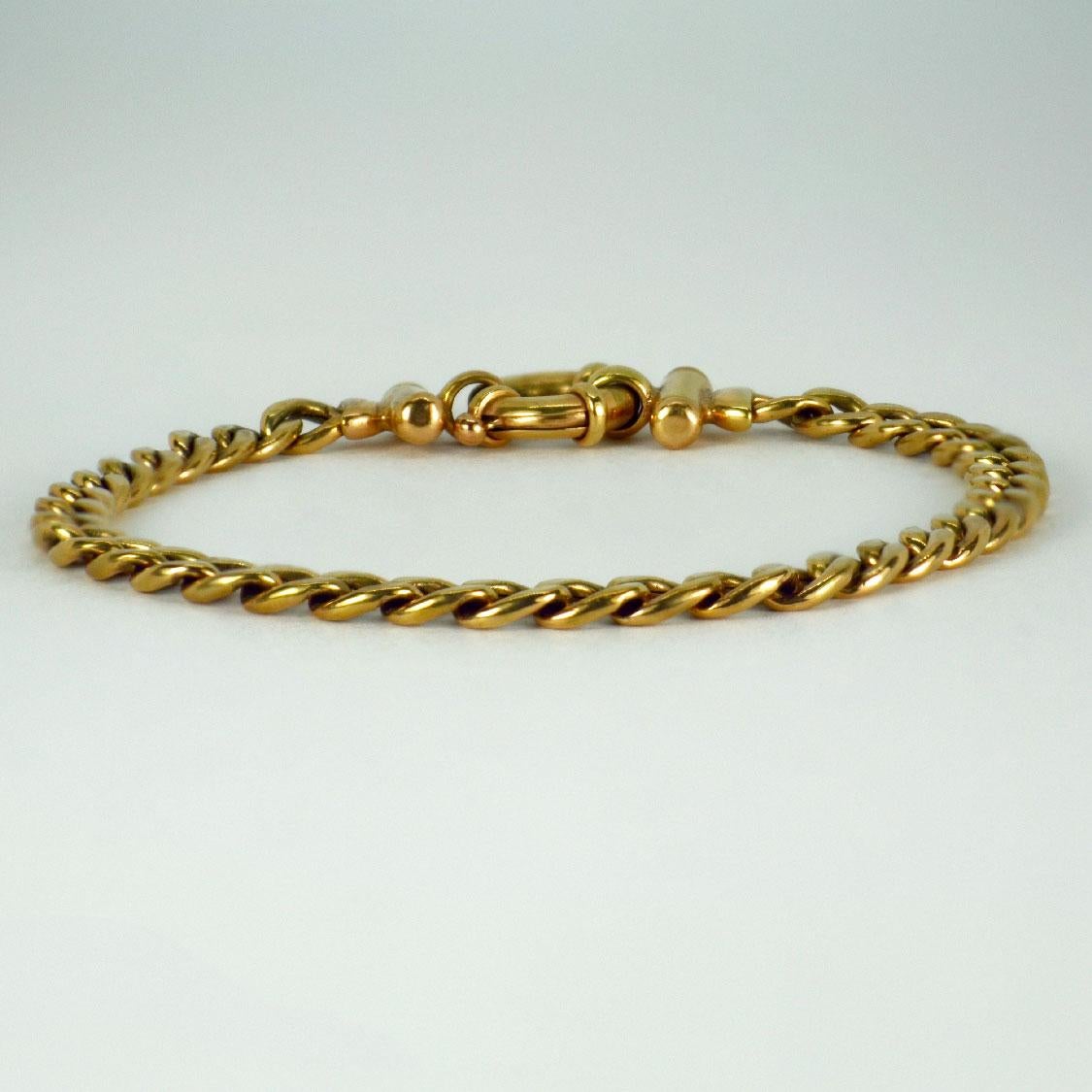 9 Karat Yellow Gold Link Bracelet For Sale 2
