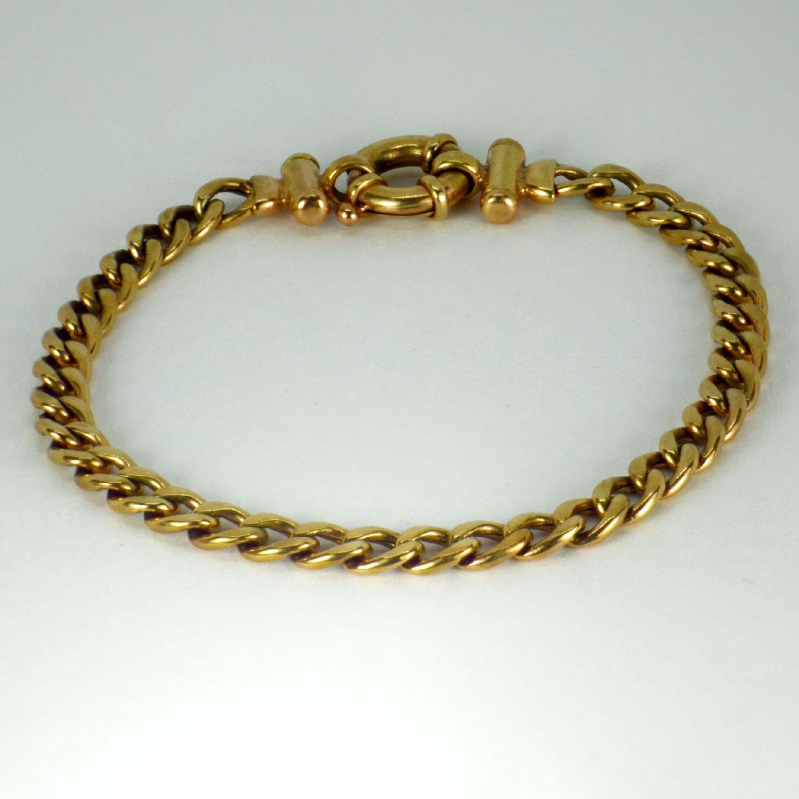 9 Karat Yellow Gold Link Bracelet For Sale 3