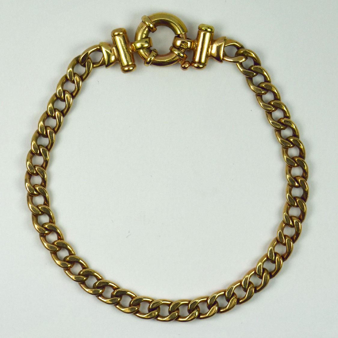 9 Karat Yellow Gold Link Bracelet For Sale 4