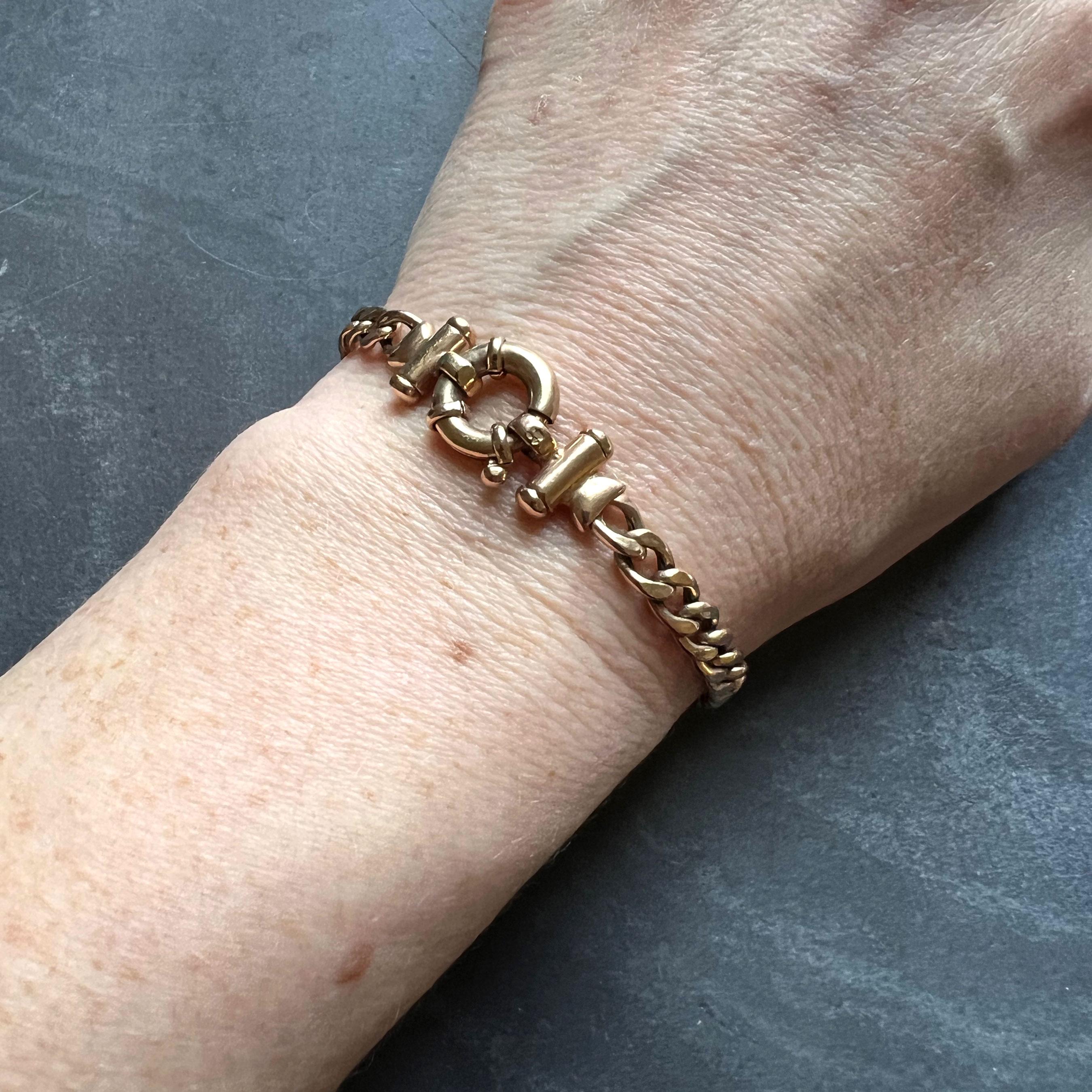 9 Karat Yellow Gold Link Bracelet In Good Condition For Sale In London, GB