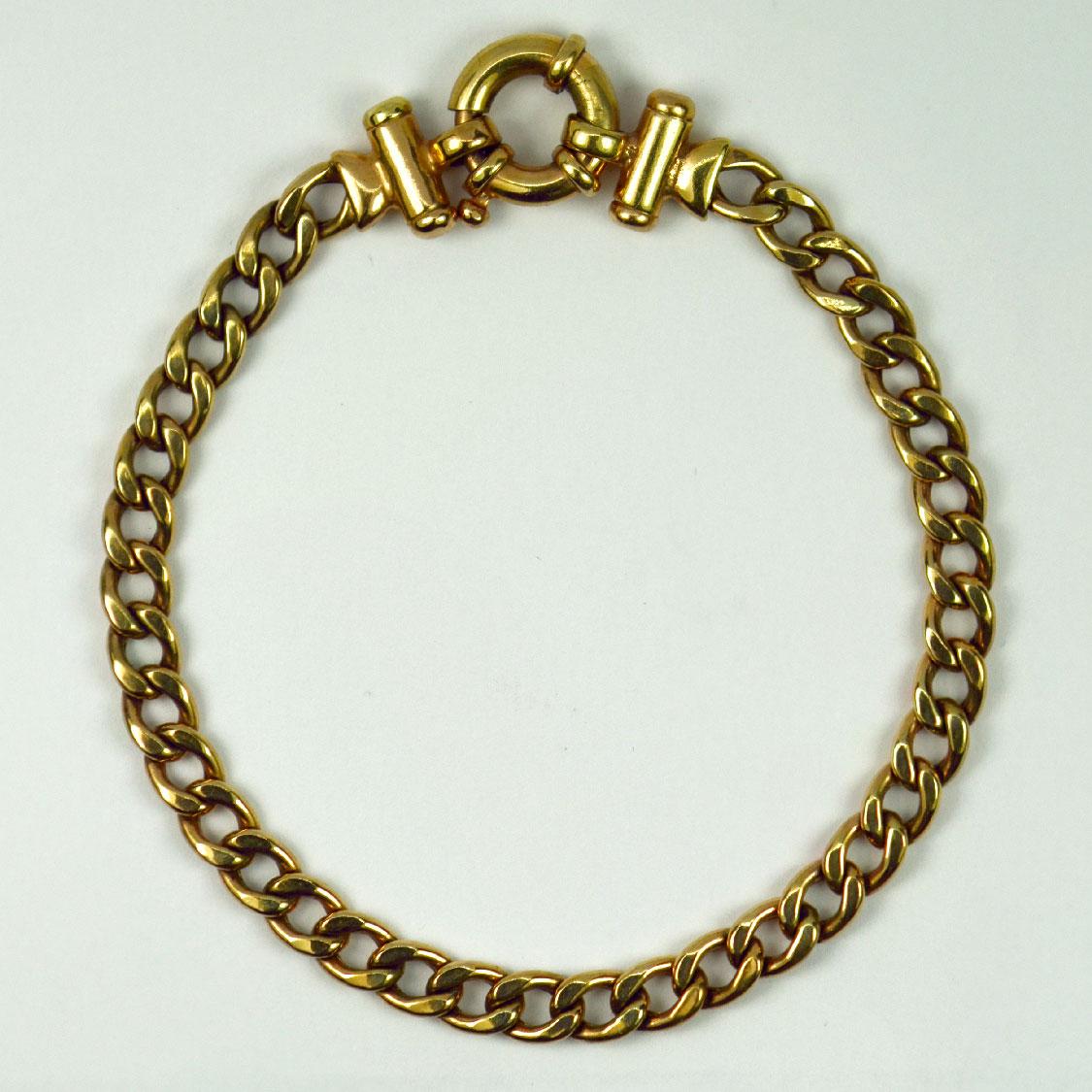 9 Karat Yellow Gold Link Bracelet For Sale 5